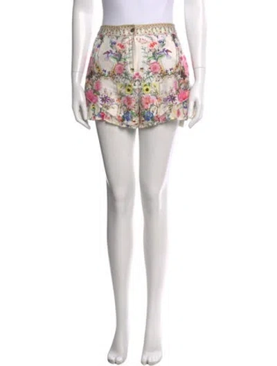 Pre-owned Camilla Printed Mini Shorts In Blue