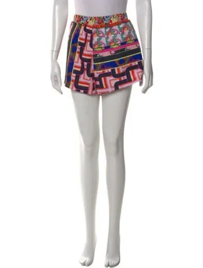 Pre-owned Camilla Printed Mini Shorts In Red