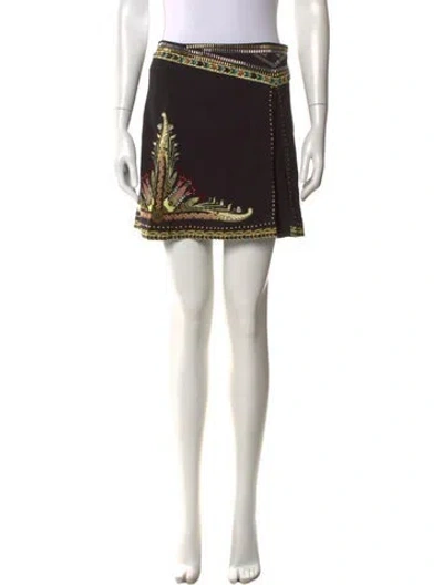Pre-owned Camilla Printed Mini Skirt In Black