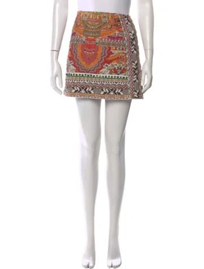 Pre-owned Camilla Printed Mini Skirt In Red