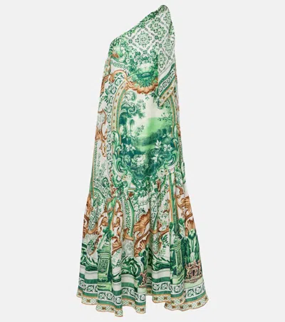 Camilla Printed One-shoulder Silk Maxi Dress In Multicoloured