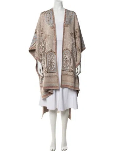 Pre-owned Camilla Printed Open Front Sweater In Neutrals
