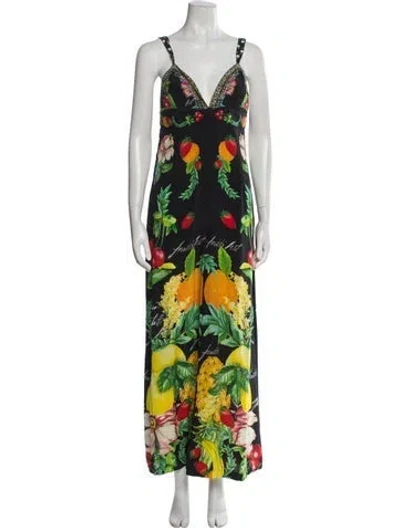 Pre-owned Camilla Printed Plunge Neckline Jumpsuit In Multi