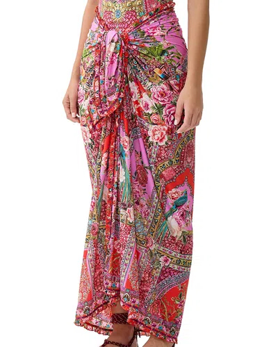 Camilla Printed Ruffle Trim Sarong Swim Cover-up In Multi