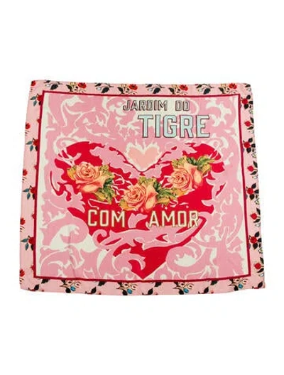 Pre-owned Camilla Printed Scarf In Gray