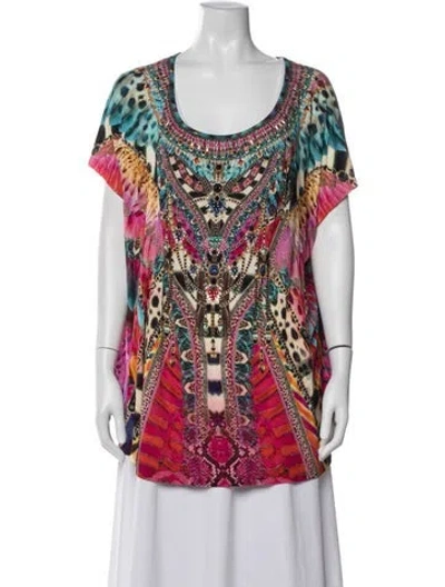 Pre-owned Camilla Printed Scoop Neck Top In Multicolor