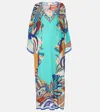 Camilla V Neck Kaftan With Ties Oasis Oracle In Multicoloured
