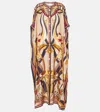 Camilla Printed Silk Kaftan In Multicoloured