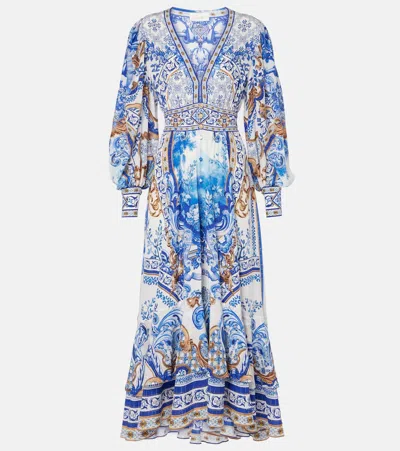 Camilla Bedrucktes Maxikleid Aus Seide In Multicolor