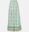 Camilla Printed Silk Palazzo Pants In White