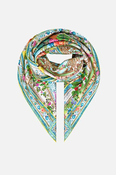Camilla Printed Silk Twill Square Scarf Tales Of Topkapi Palace In Green