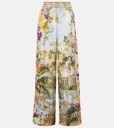 Camilla Printed Silk Wide-leg Pants In Multi