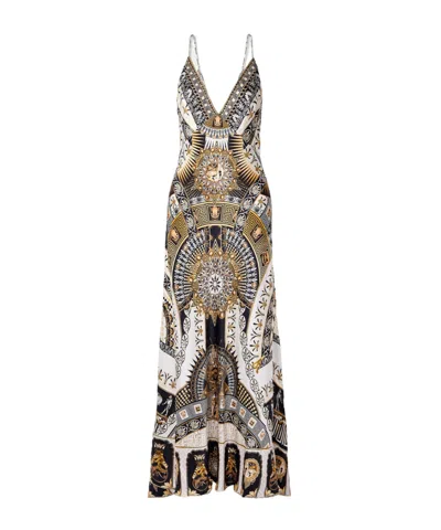 Camilla Printed Silk-satin Maxi Dress In Multi