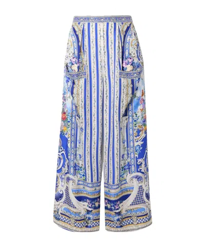 Camilla Printed Silk-satin Wide-leg Pants In Multi