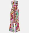 Camilla Tie Waist Strapless Jumpsuit Giza Goddess In Multicoloured