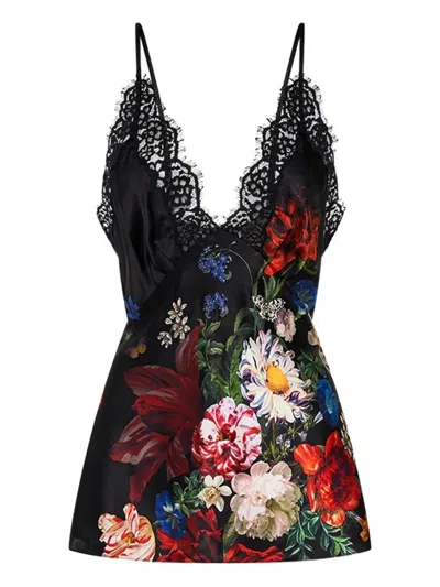 Camilla Printed Tank Top In Black