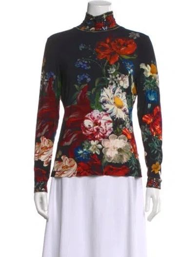 Pre-owned Camilla Printed Tie Neck Blouse In Multi