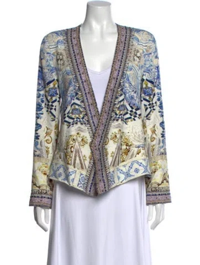Pre-owned Camilla Printed V-neck Top In Multi