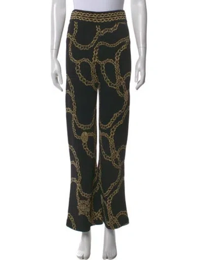 Pre-owned Camilla Printed Wide Leg Pants In Black
