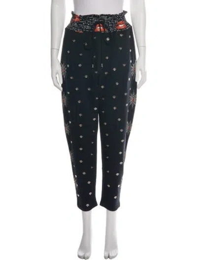 Pre-owned Camilla Printed Wide Leg Pants In Black