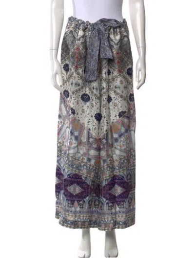 Pre-owned Camilla Printed Wide Leg Pants In Blue