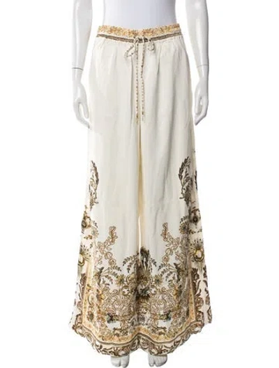 Pre-owned Camilla Printed Wide Leg Pants In Neutral