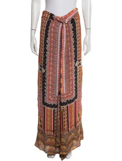 Pre-owned Camilla Printed Wide Leg Pants In Orange
