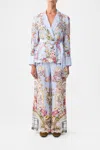 Camilla Tiled In Time Floral-pattern Belted Jacket In Purple