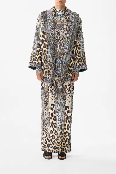 Camilla Quilted Roll Collar Coat Istanbul Animalia In Multi