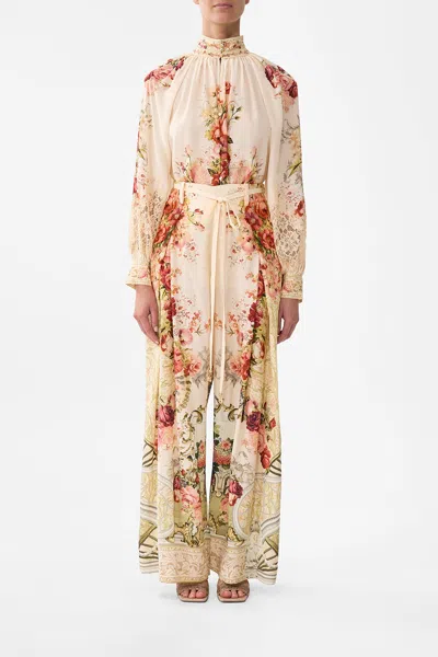 Camilla Raglan Button Up Shirt Meet Me At The Majestic In White