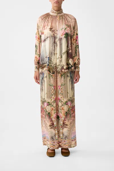 Camilla Raglan Button Up Shirt Watercolour Wonderland In Multi