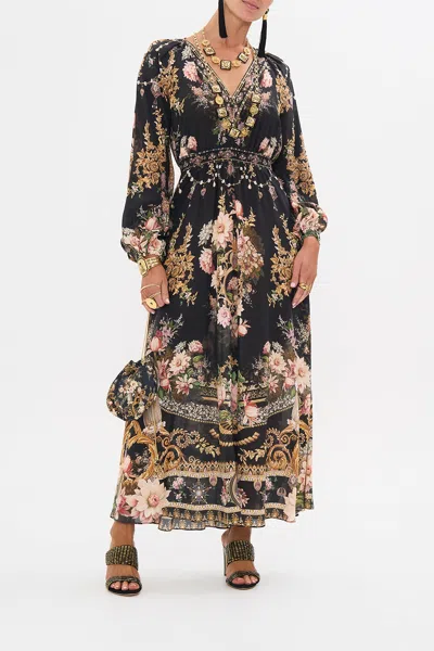 Camilla Raglan Shirred Waist Dress Dynasty Daze In Black