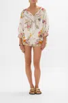 Camilla Raglan Sleeve Blouse With Cuff Egyptian Rose