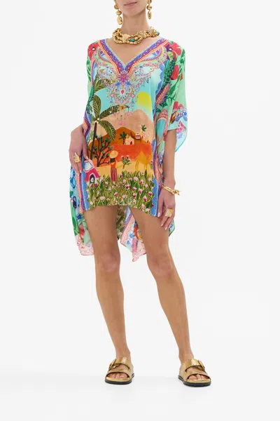 Camilla Rectangular V Neck Kaftan Queens Of Creation In Gray