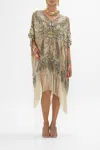 Camilla Rectangular V Neck Kaftan With Fringing The Throne Room