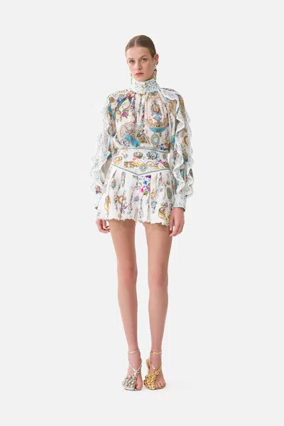 Camilla Relaxed Blouse With Frill Sleeve Detail Art For The Artisans In White