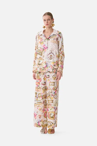Camilla Relaxed Collared Shirt With Pocket In The Heart Of Art In Multi