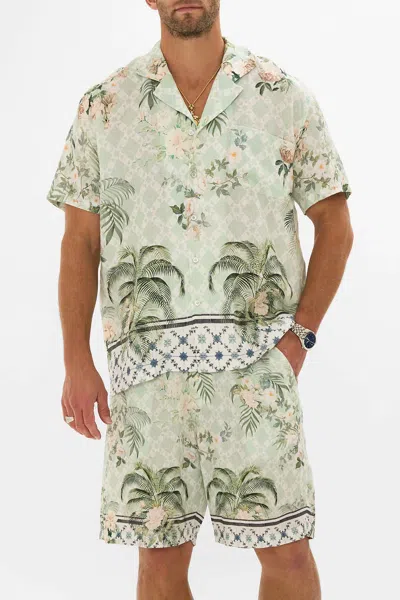 Camilla Relaxed Fit Camp-collar Short Sleeve Shirt In Jardim Party In Multi