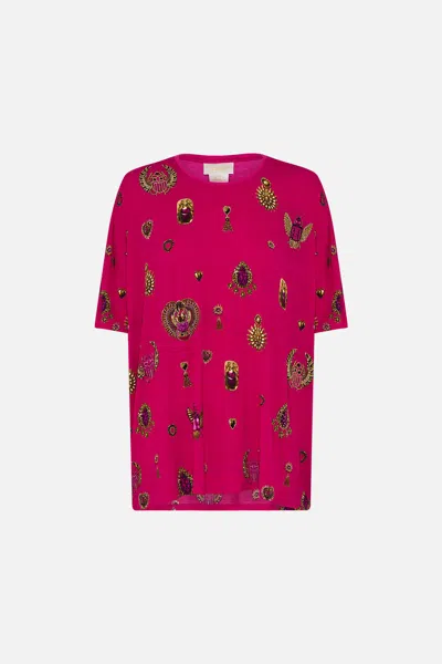Camilla Relaxed Fit Drop Shoulder Tee Kissed By A Cobra In Pink