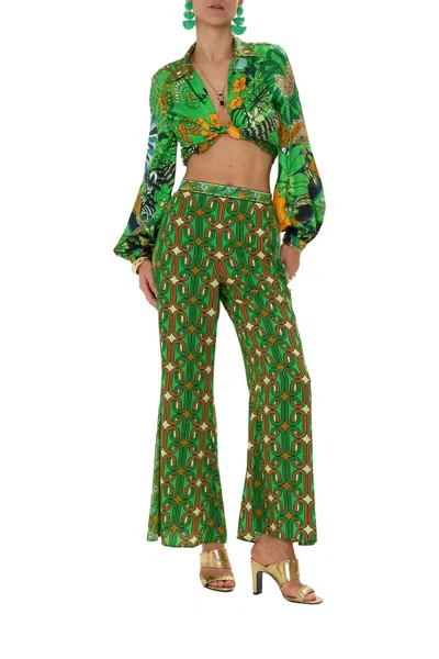 Camilla Relaxed Flare Pant In Good Vibes Generation In Green