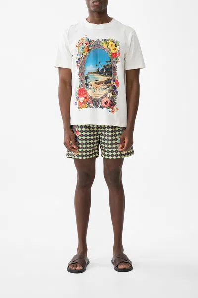 Camilla Relaxed Heavyweight Crew Neck Tee Bathing Bombshell In White