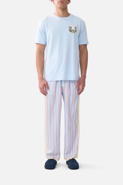 Camilla Relaxed Heavyweight Crew Neck Tee Botanical Ballads In Blue