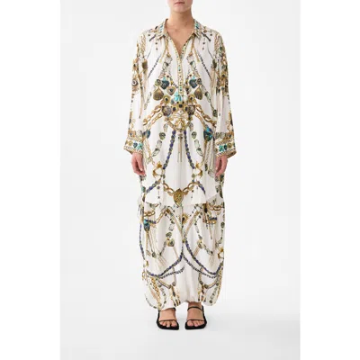 Camilla Relaxed High Low Shirt Dress In Neutral