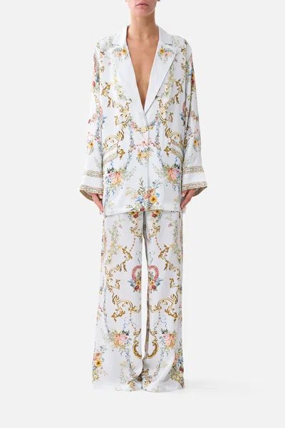 Camilla Relaxed Suit Jacket Seville Sweetheart In White