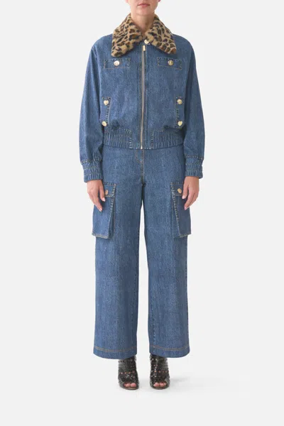Camilla Relaxed Terry Pant With Pocket Detail Fiesta In Multi