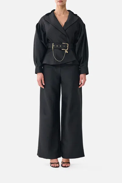 Camilla Relaxed Trouser With Back Yoke Leopard Libertine In Black