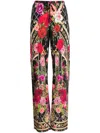 Camilla Reservation For Love Silk Trousers In Multicolour