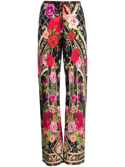 Camilla Reservation For Love Silk Trousers In Multicolour