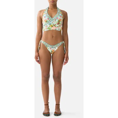 Camilla Reversible Multi Wear Tie Halter Bikini Set In Green