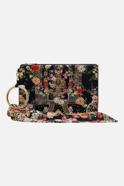 Camilla Ring Scarf Clutch Adorned In Alexandria In Red